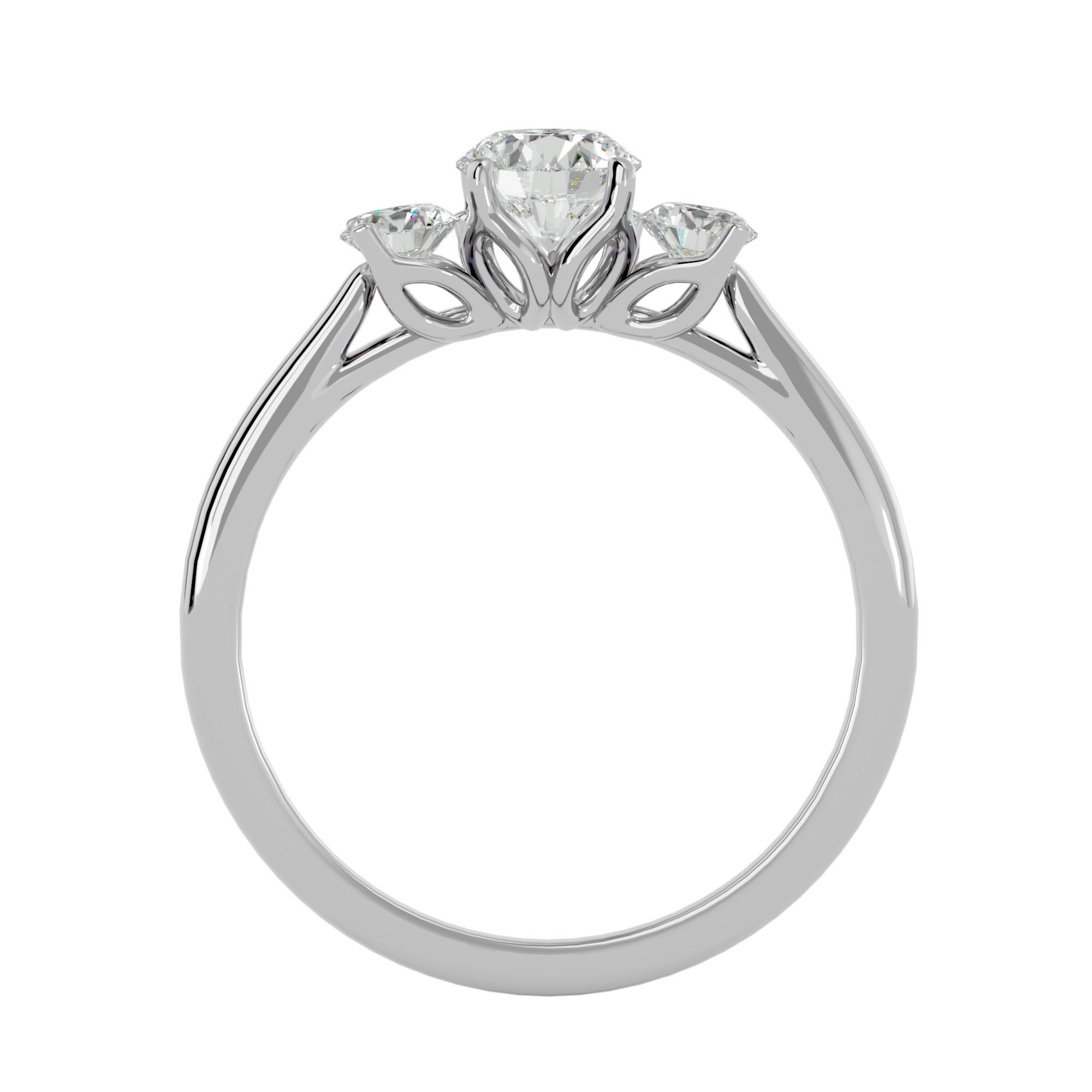 Solitaire ring model 3D print model_4