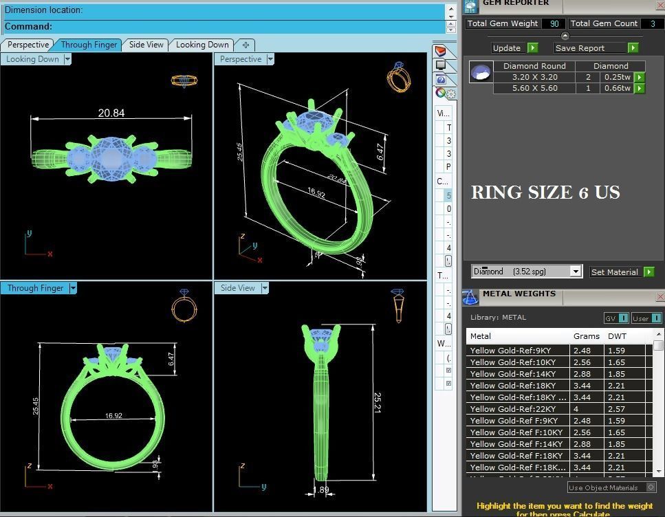 Solitaire ring model 3D print model_3