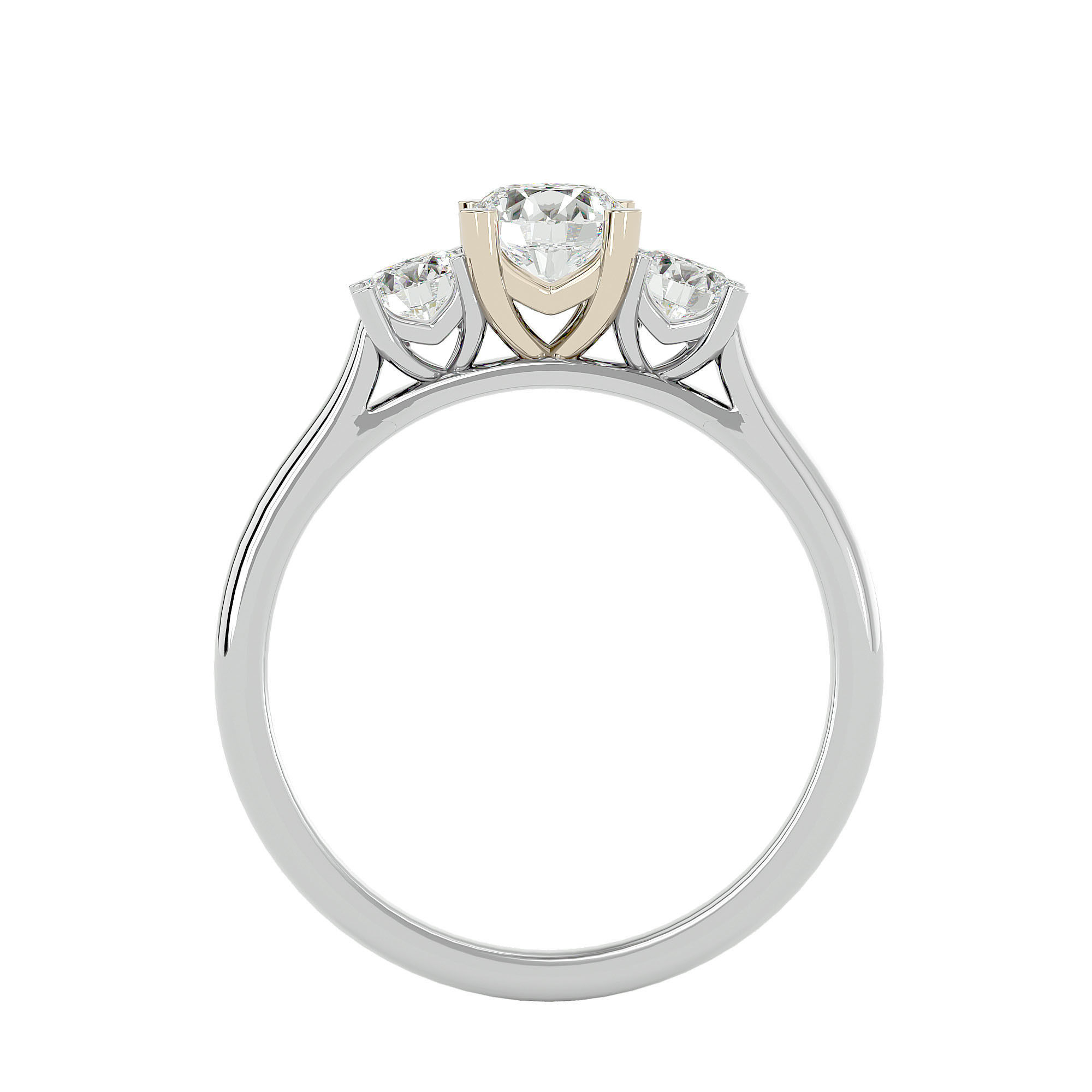 Solitaire ring model 3D print model_3