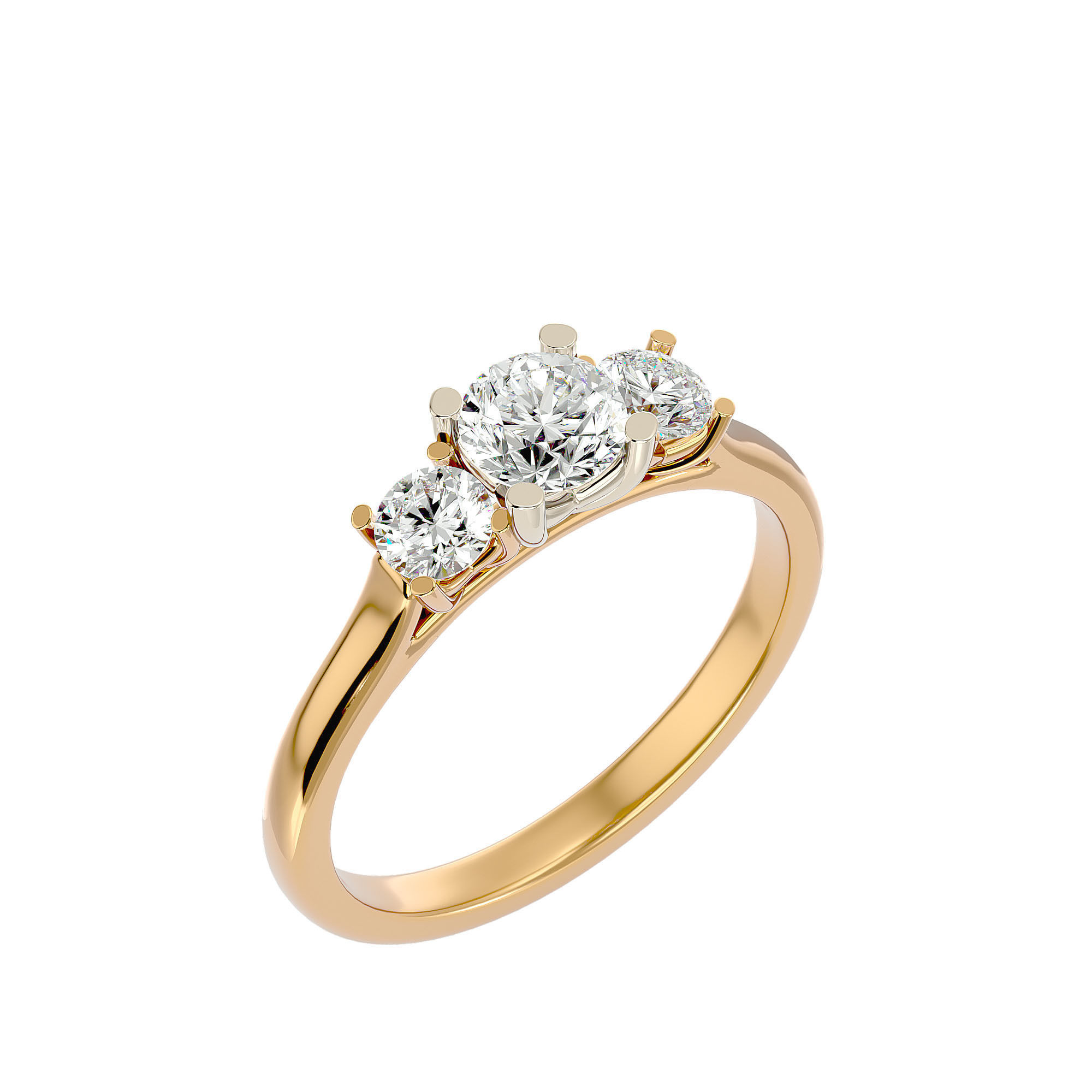 Solitaire ring model 3D print model_11