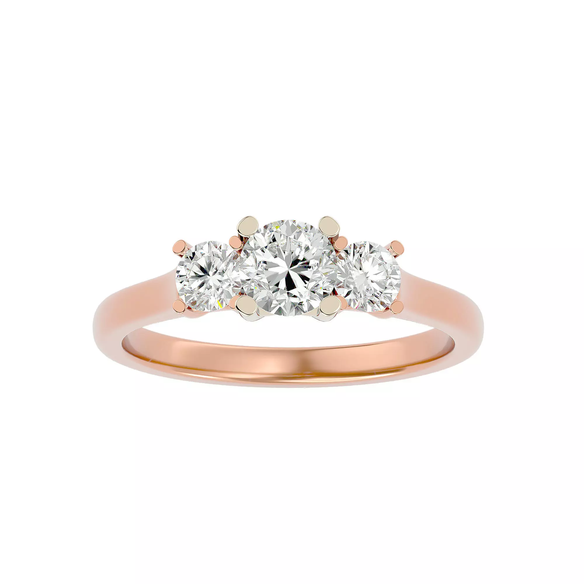 Solitaire ring model 3D print model_0