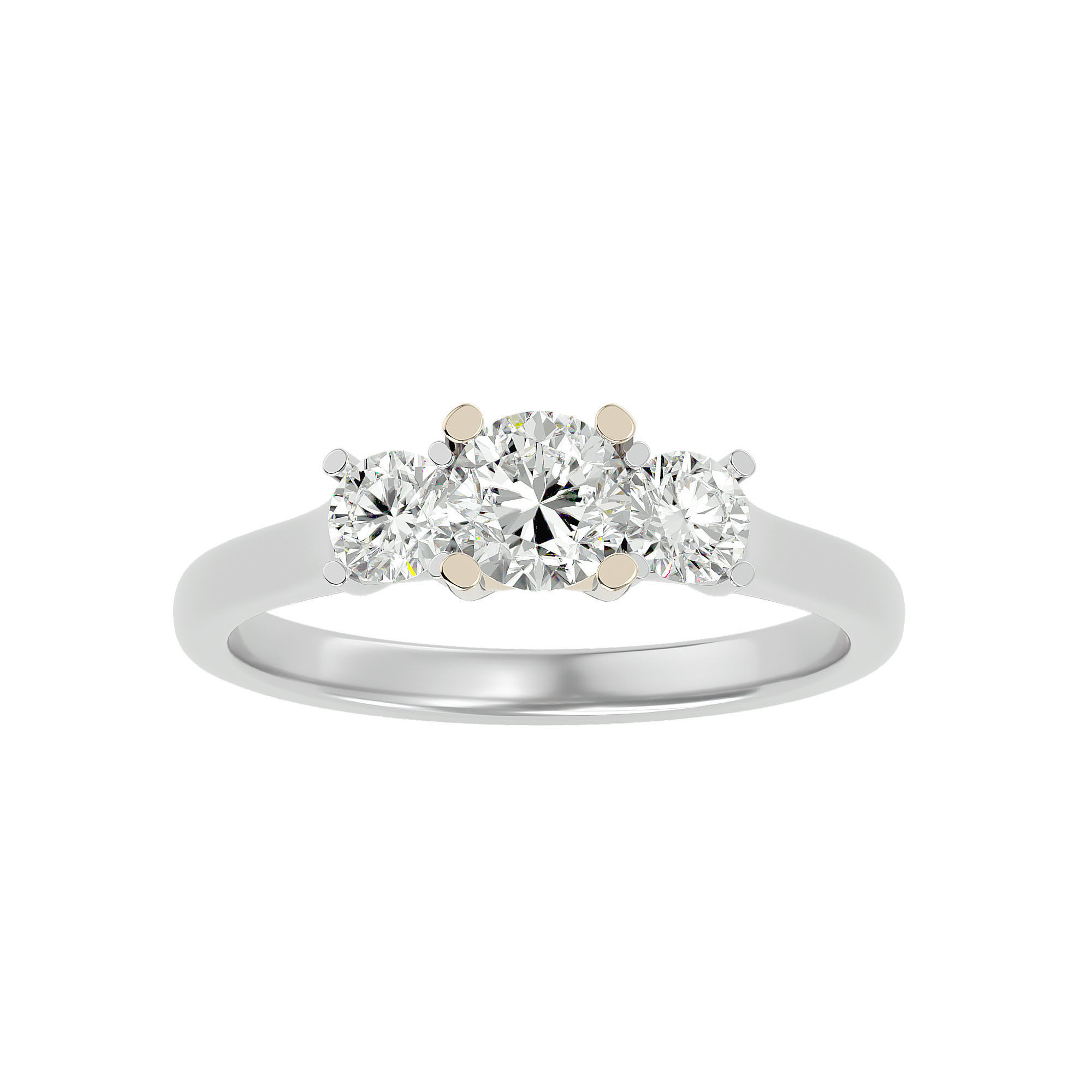 Solitaire ring model 3D print model_2