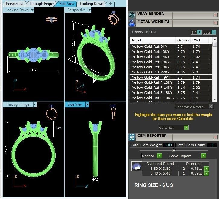 Solitaire ring model 3D print model_4