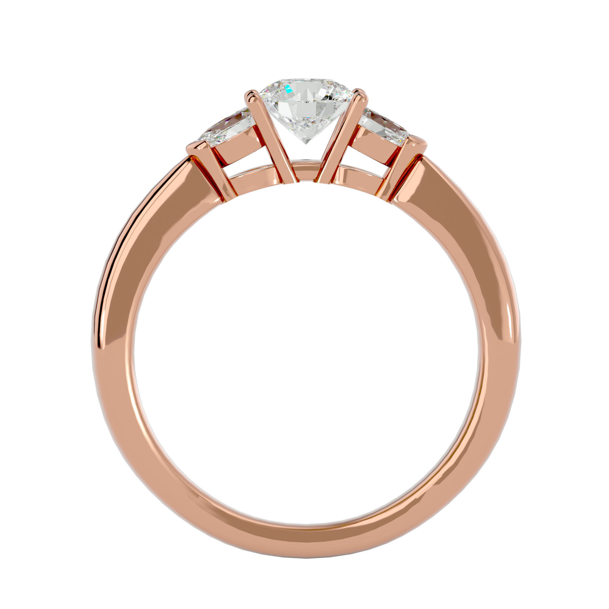 Solitaire ring model 3D print model_6
