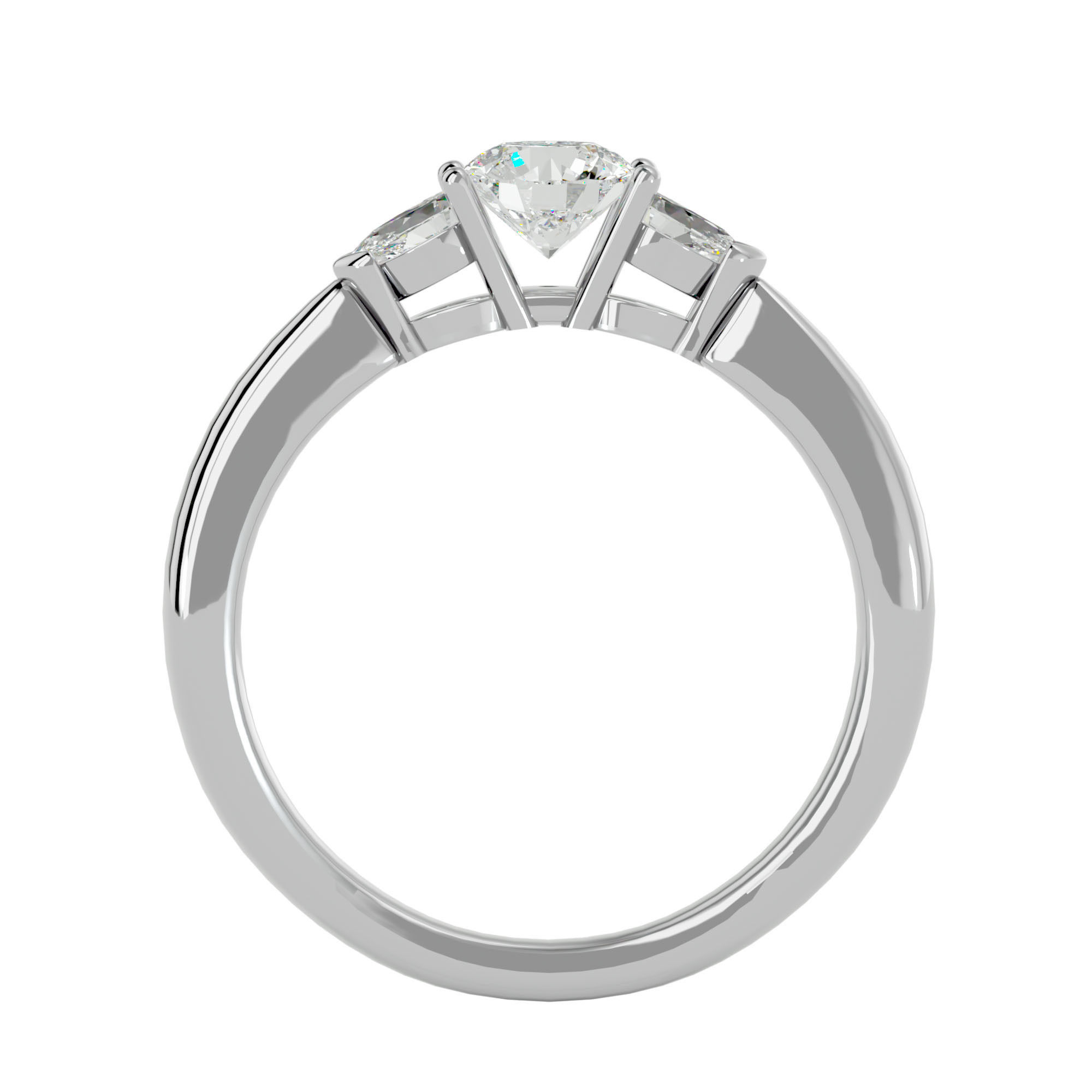 Solitaire ring model 3D print model_3