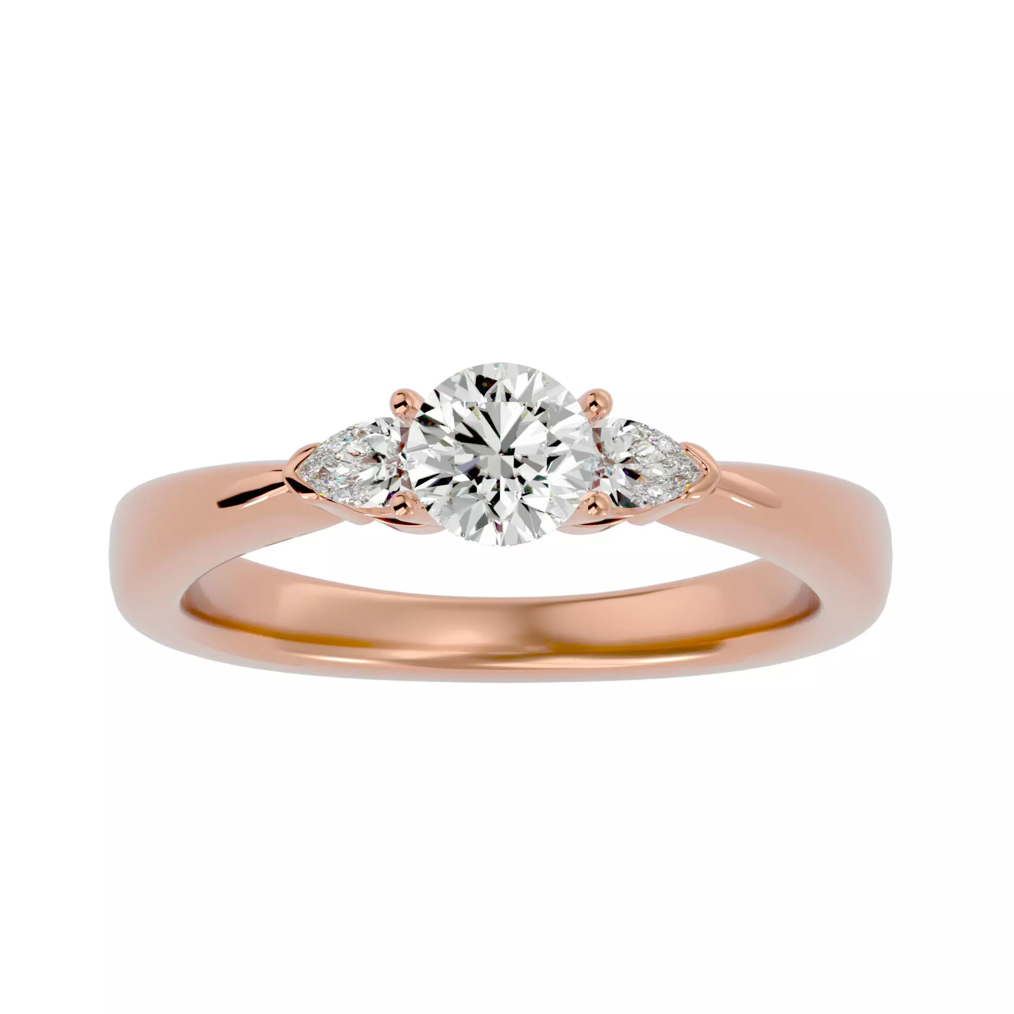 Solitaire ring model 3D print model_0
