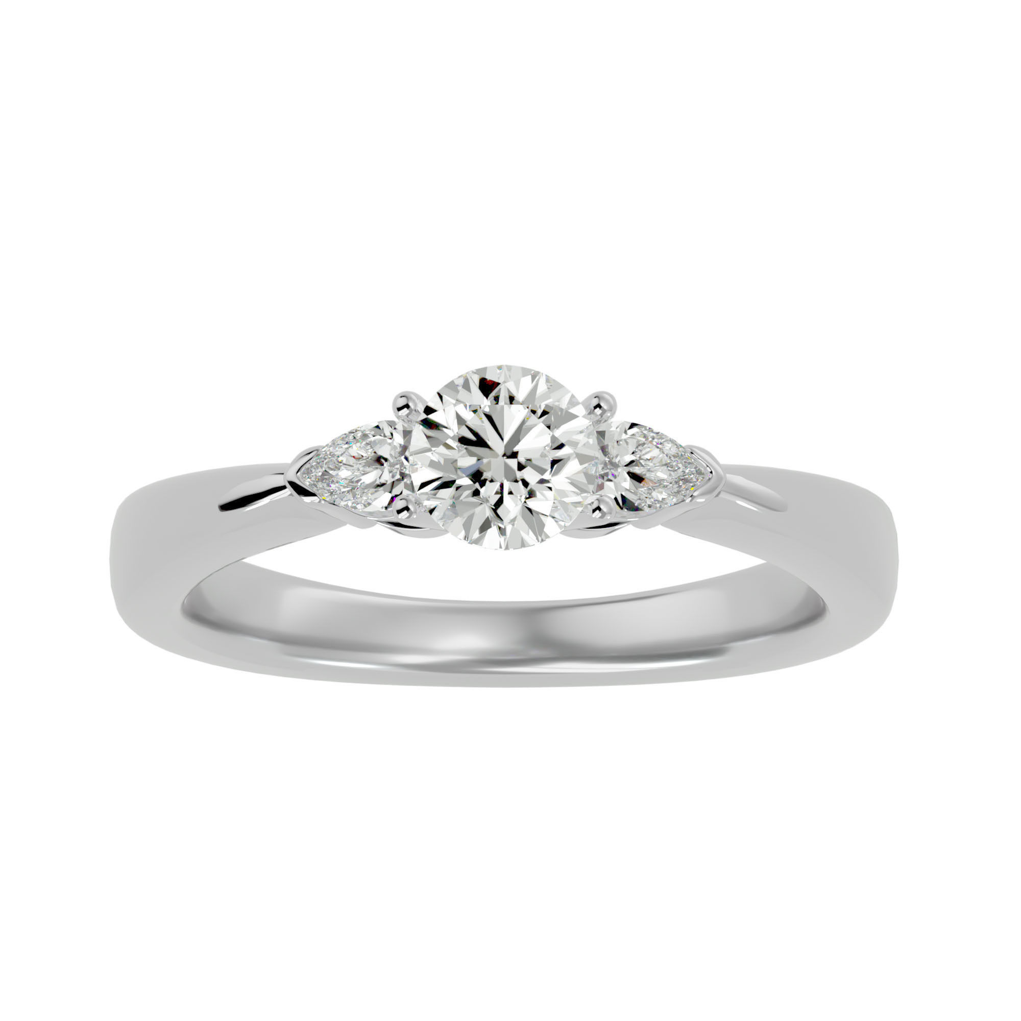 Solitaire ring model 3D print model_2