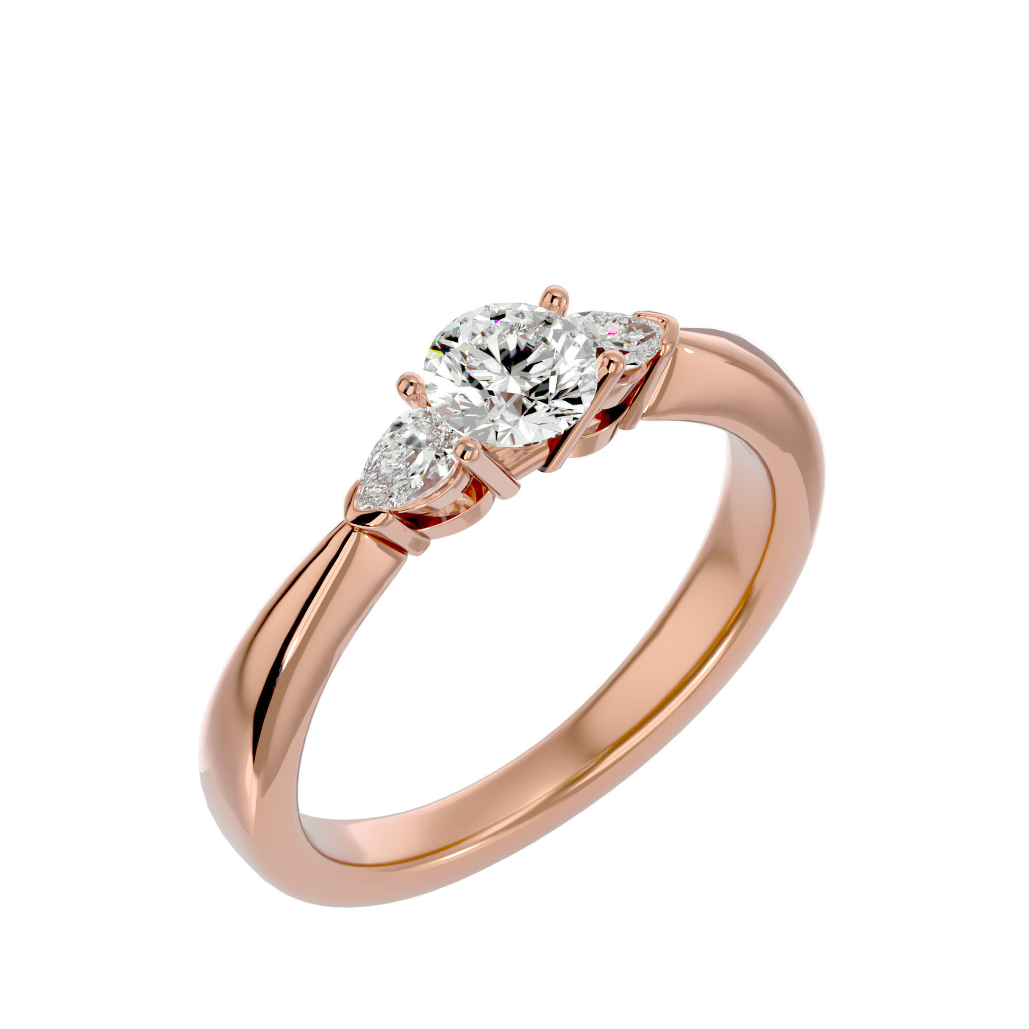 Solitaire ring model 3D print model_12