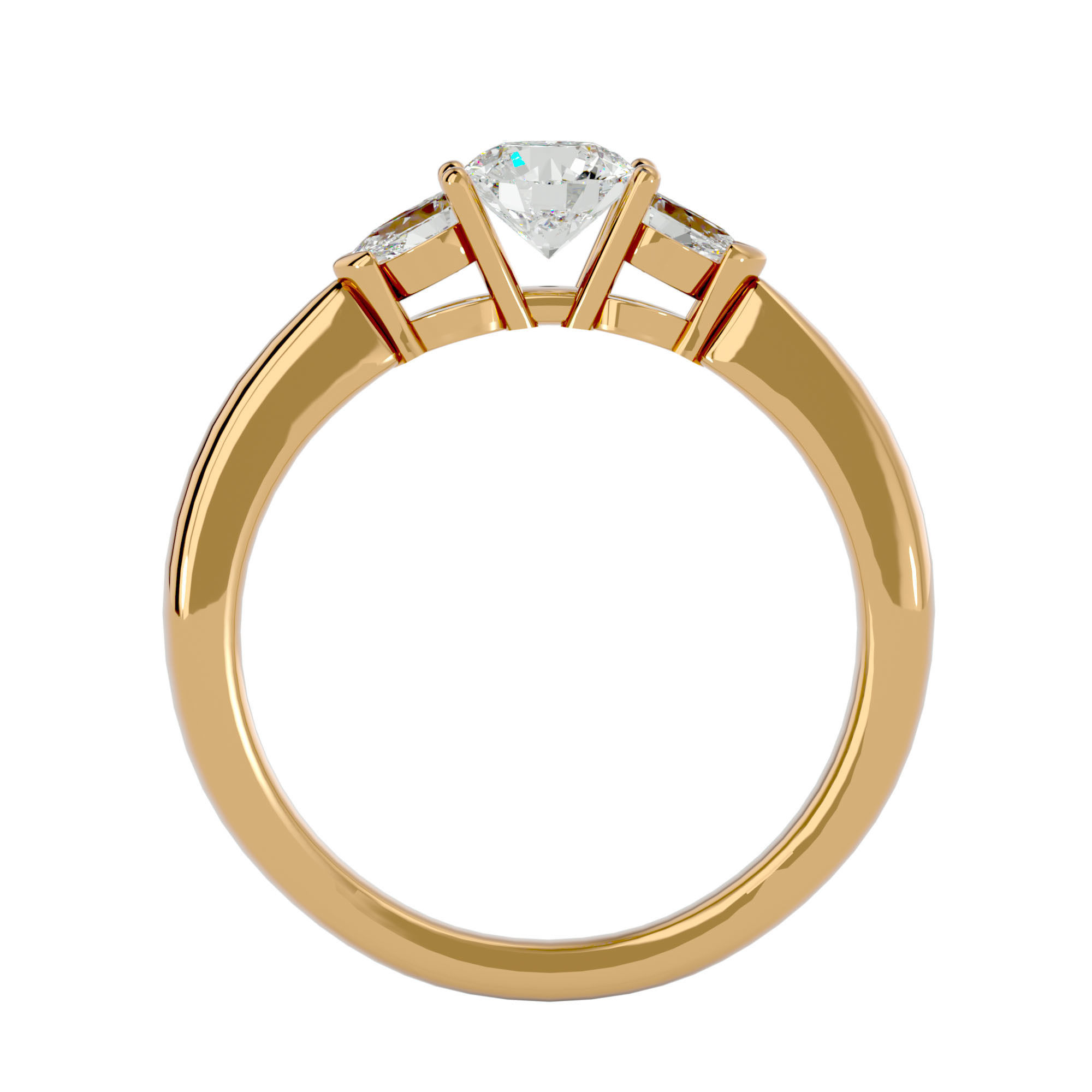 Solitaire ring model 3D print model_5