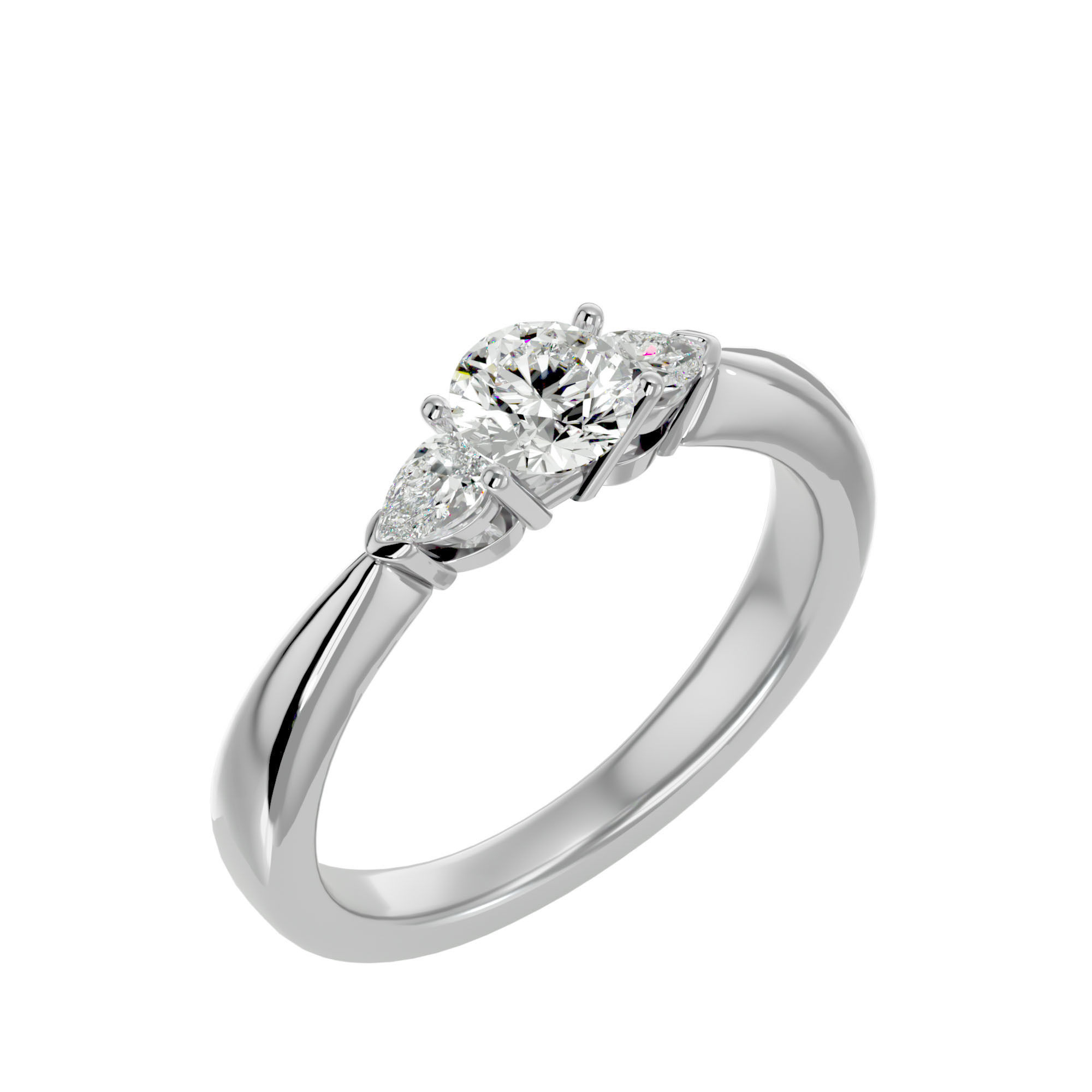 Solitaire ring model 3D print model_10