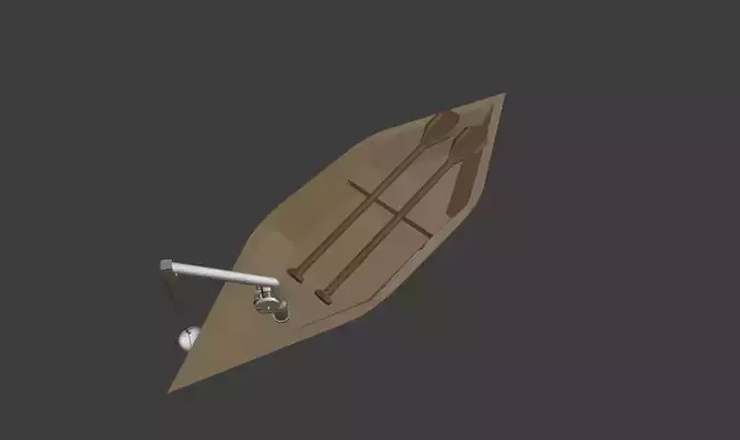 Low Poly Boat canoe Low-poly 3D model