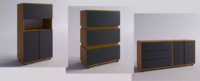 Wood furniture with matt doors concept