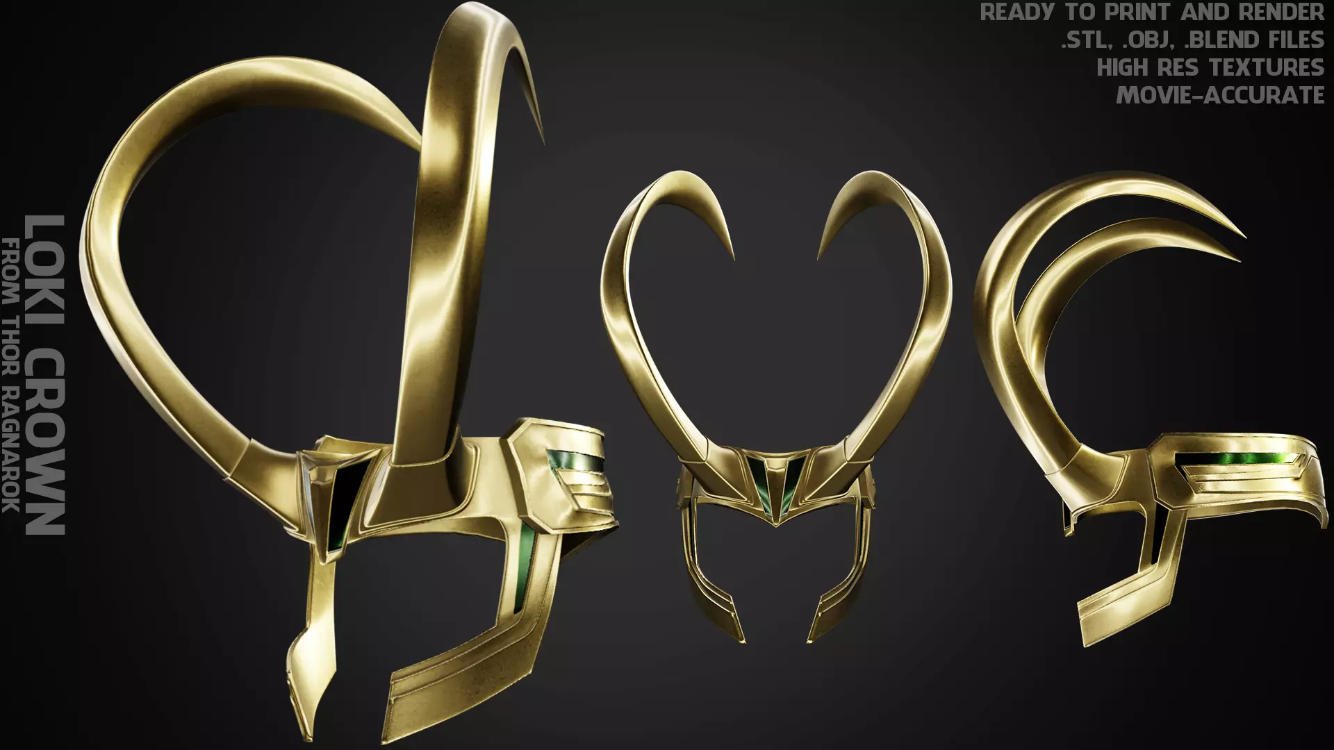 Thor Ragnarok Loki Crown for Cosplay 3D print model_0