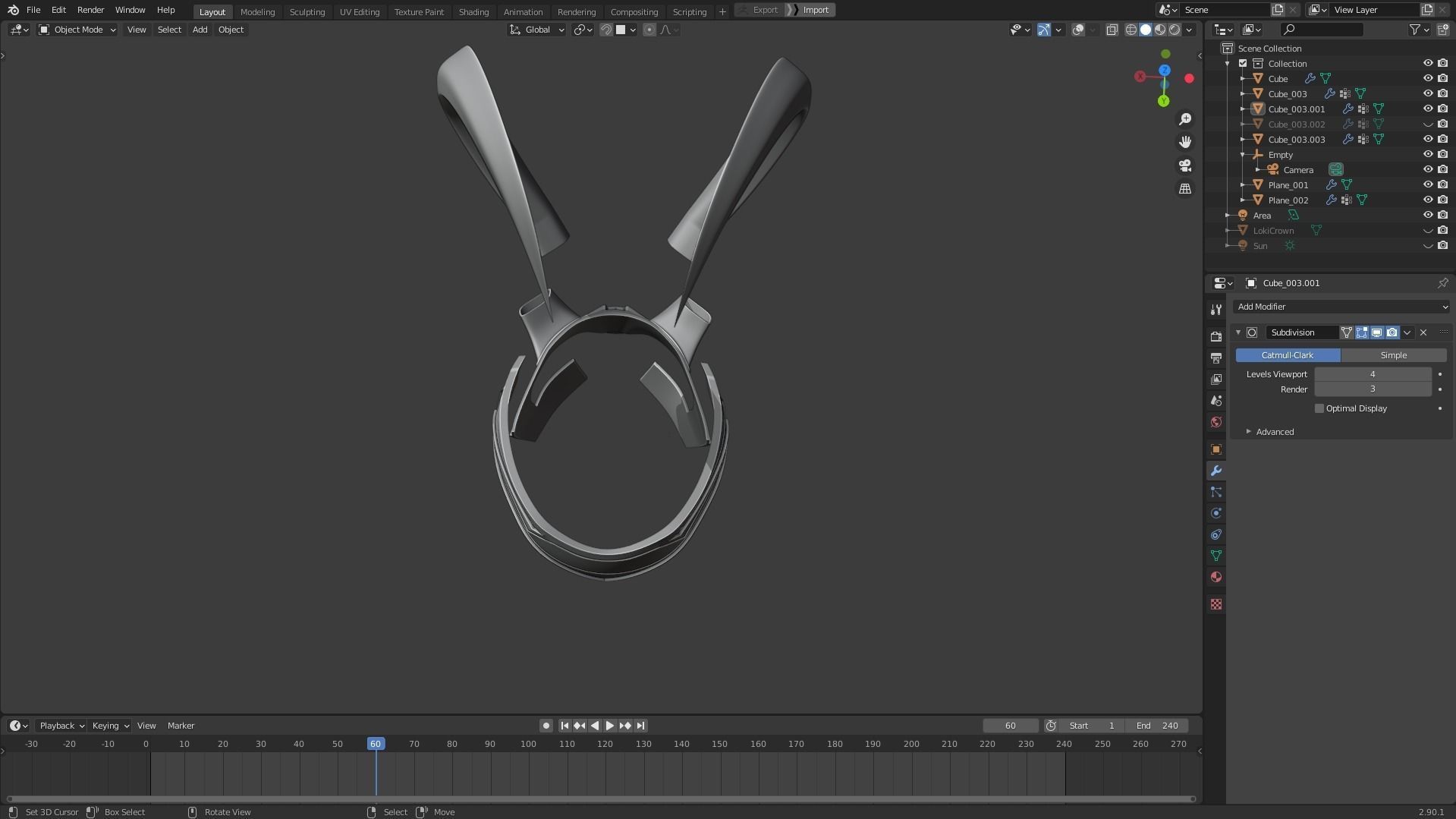 Thor Ragnarok Loki Crown for Cosplay 3D print model_10