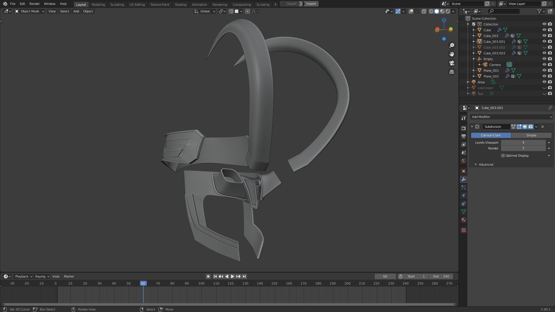 Thor Ragnarok Loki Crown for Cosplay 3D print model_9