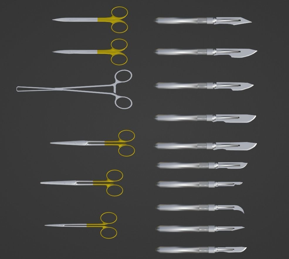 Medical instruments - 50 items PACK  3D model_1
