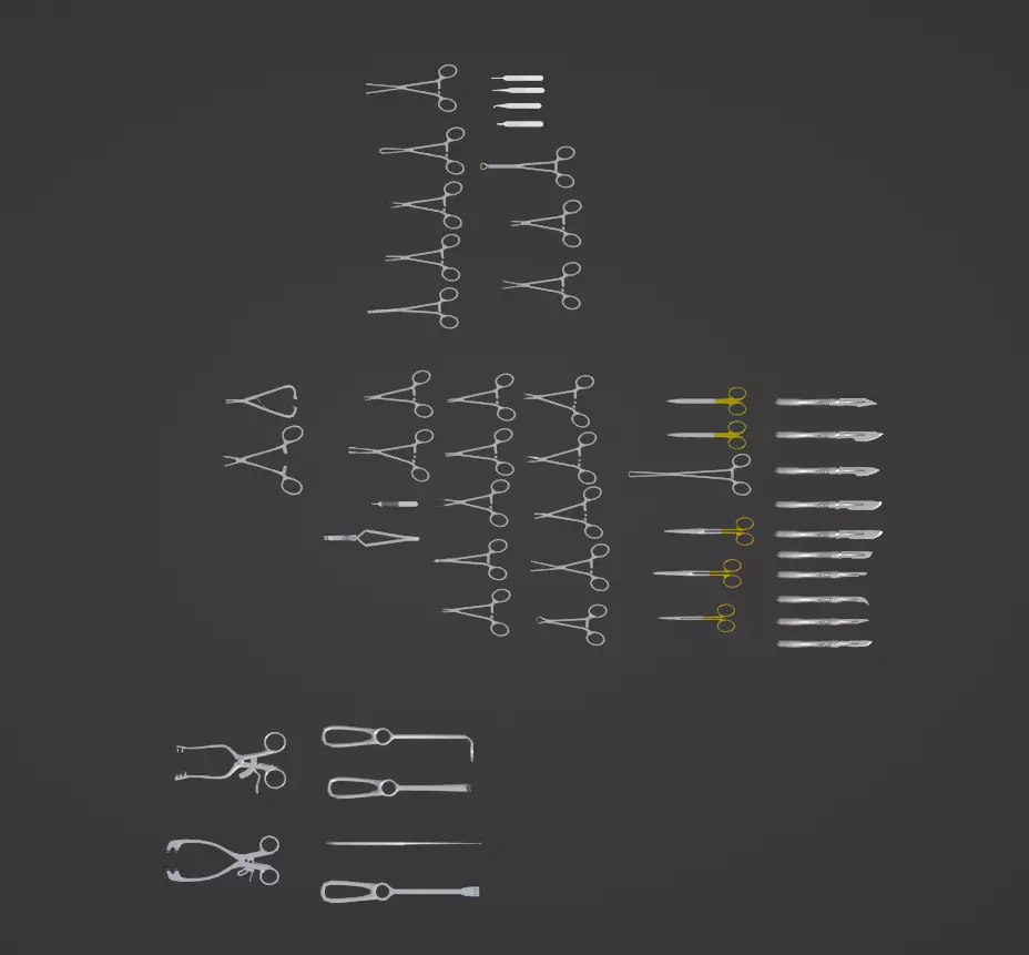 Medical instruments - 50 items PACK  3D model_0