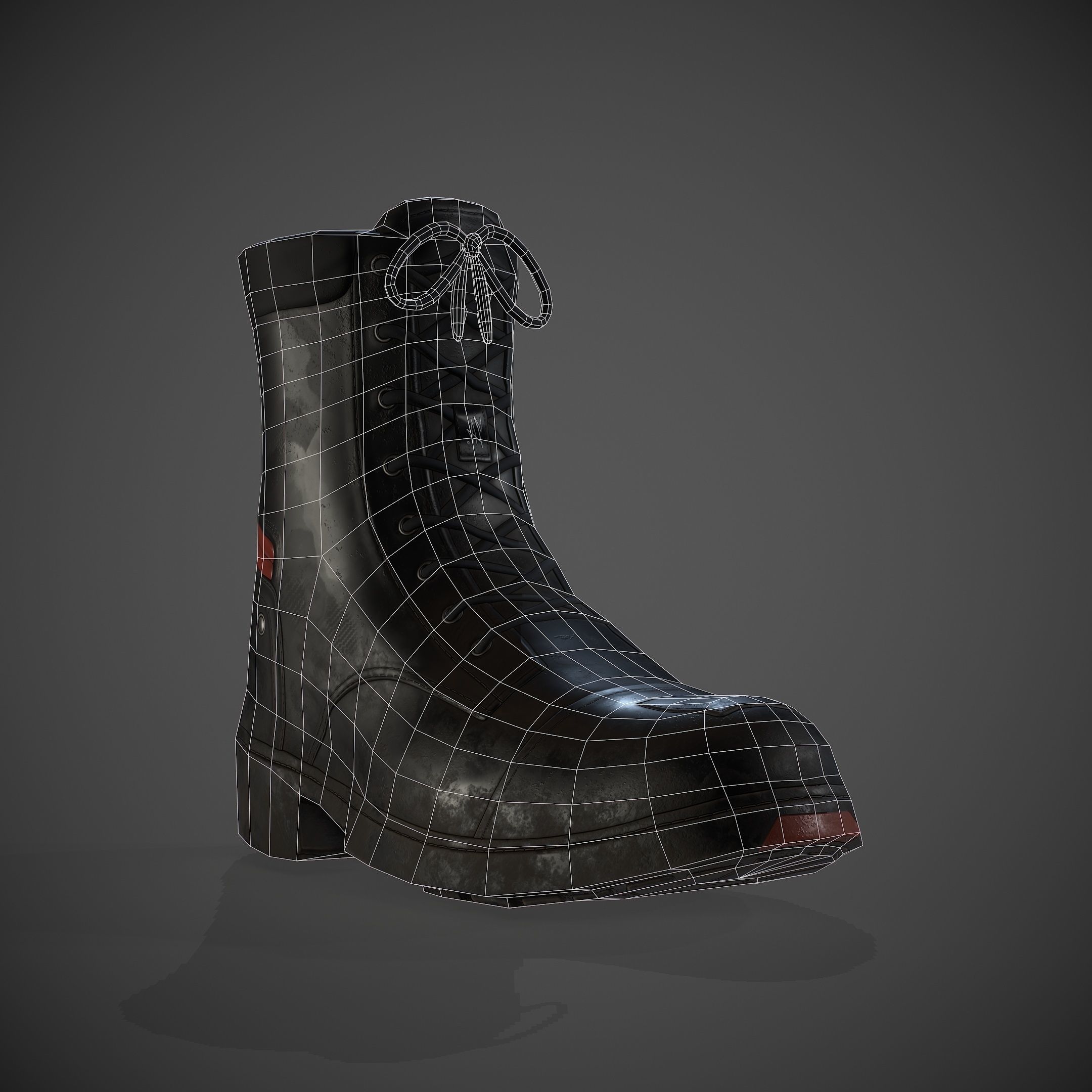 Game-ready Boots boot Low-poly 3D model_1