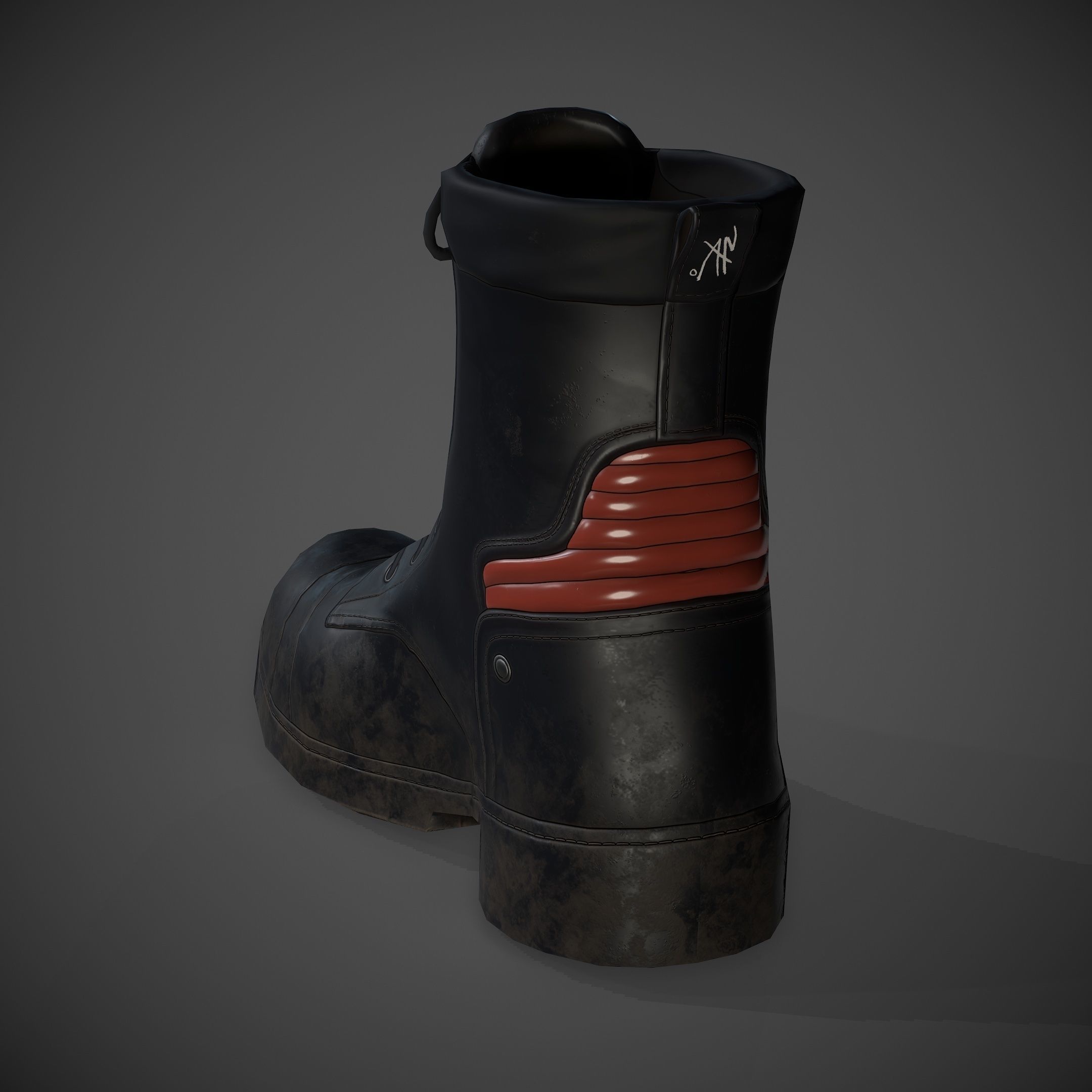 Game-ready Boots boot Low-poly 3D model_4