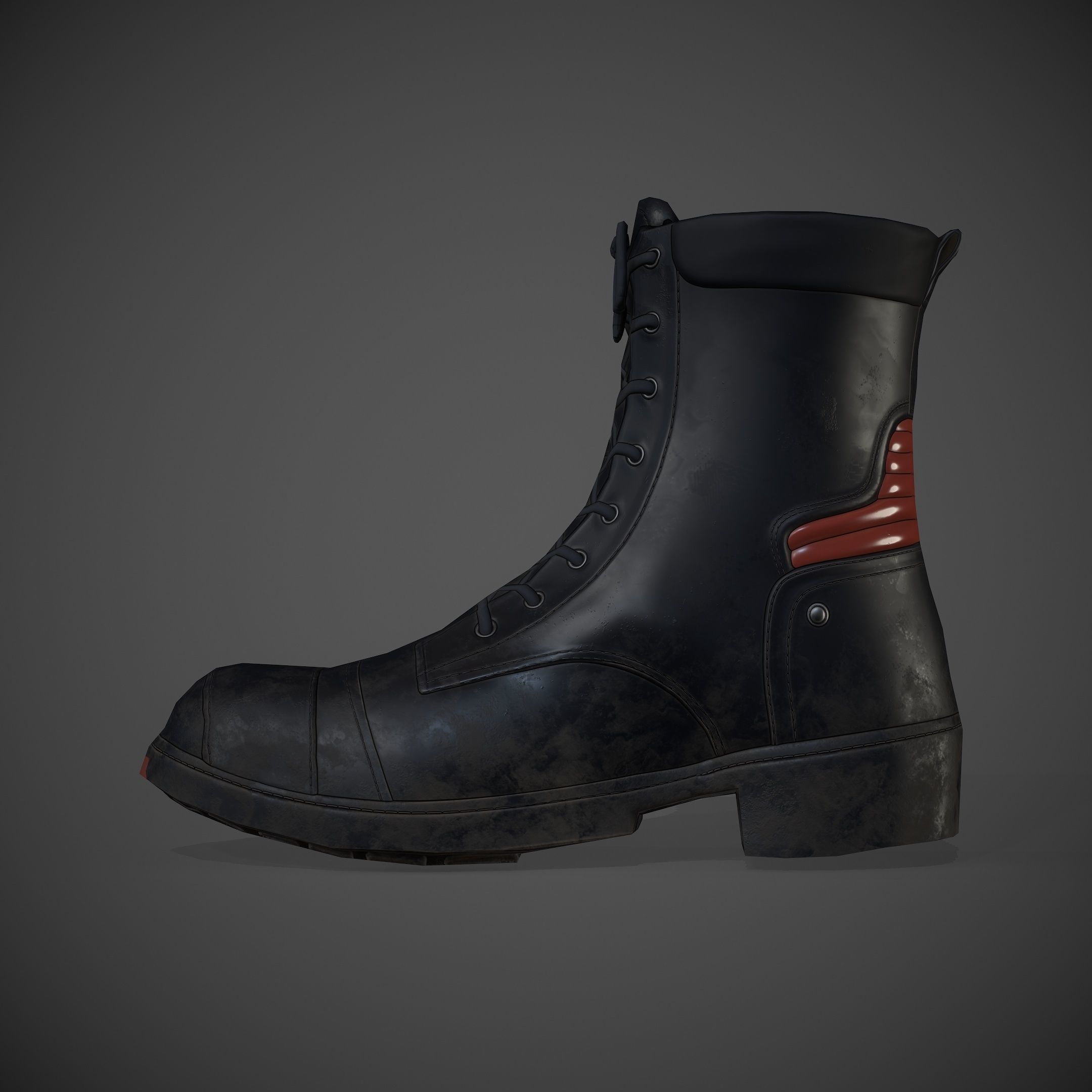 Game-ready Boots boot Low-poly 3D model_2