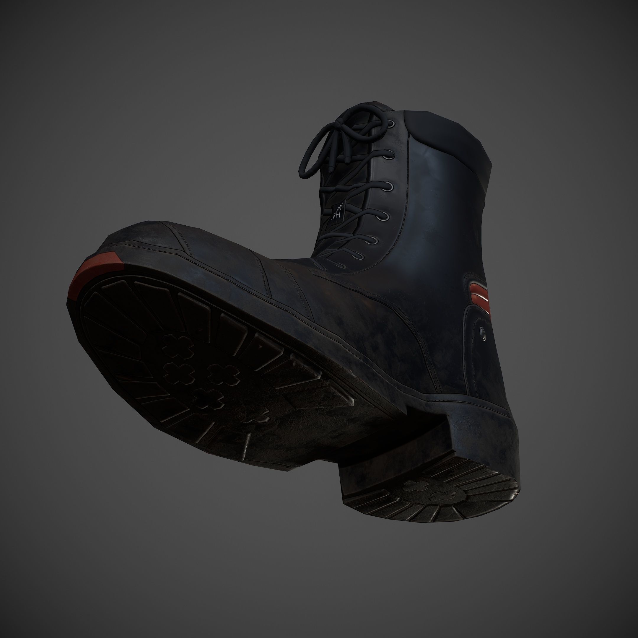 Game-ready Boots boot Low-poly 3D model_7