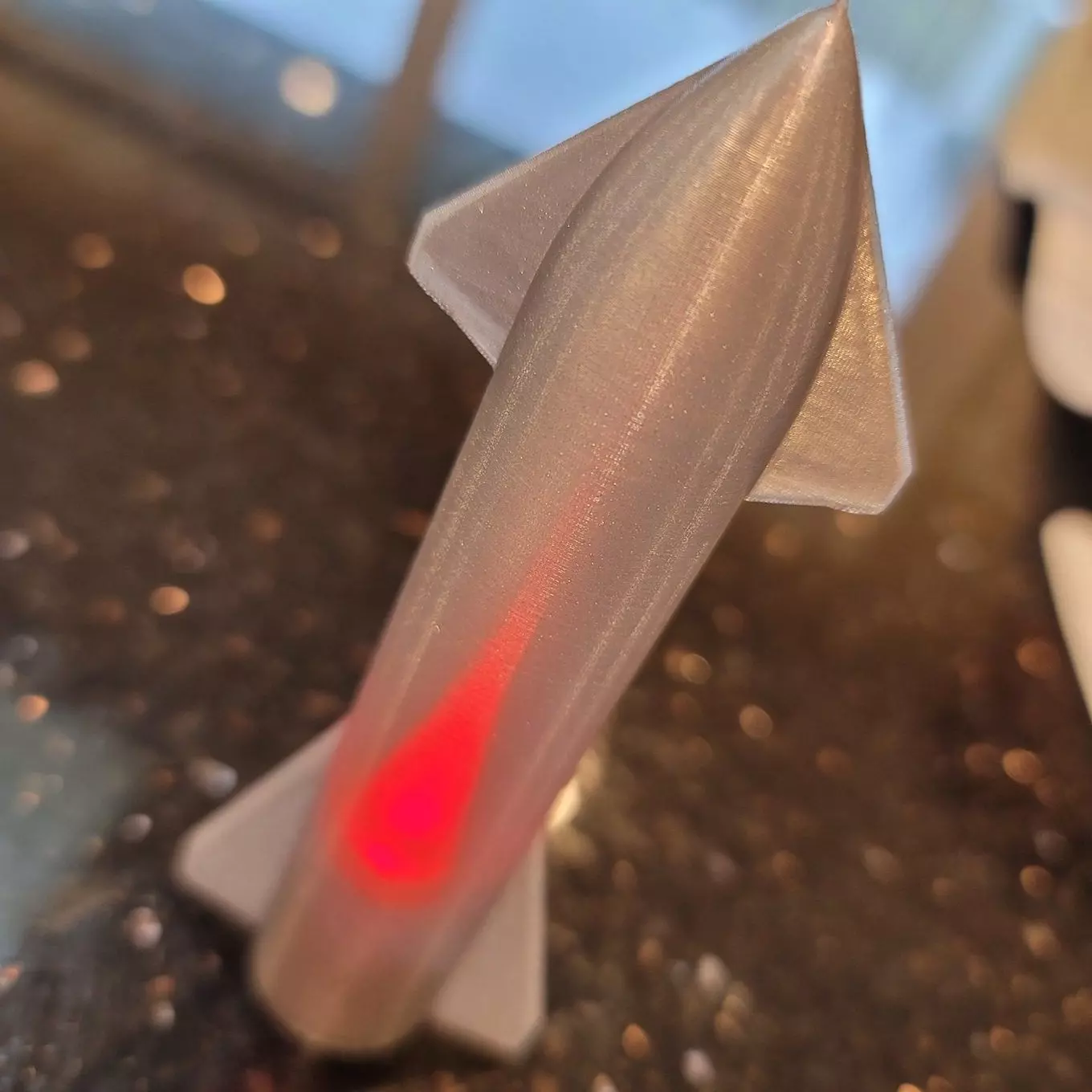 Starship Christmas Tree Ornament w LED Free 3D print model_0