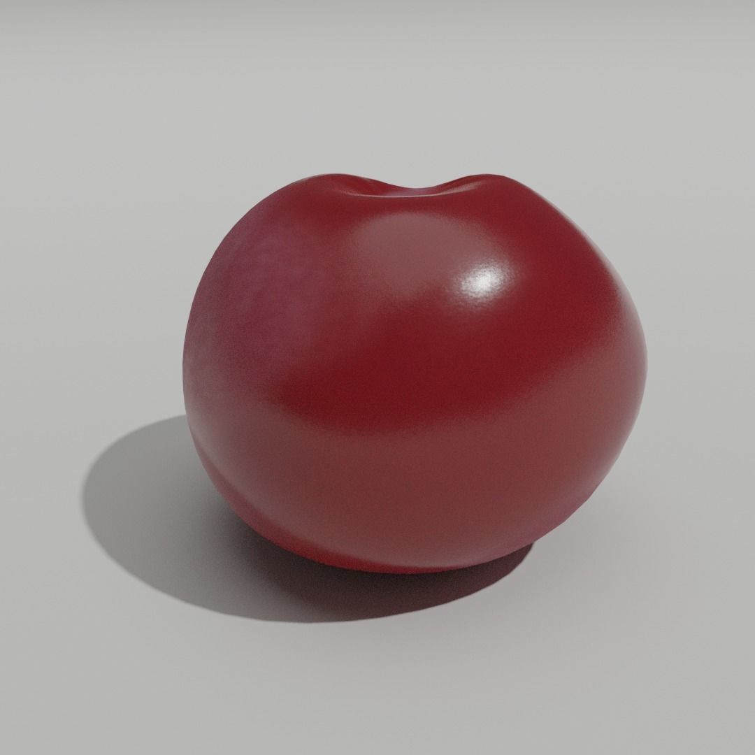 Plum Model cherry Low-poly 3D model_2
