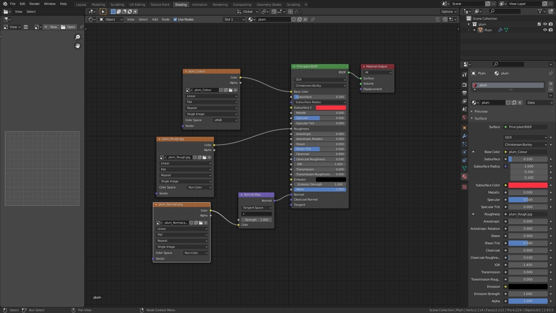 Plum Model cherry Low-poly 3D model_14