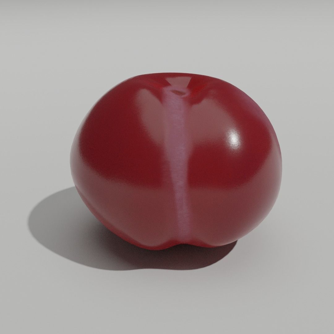 Plum Model cherry Low-poly 3D model_1