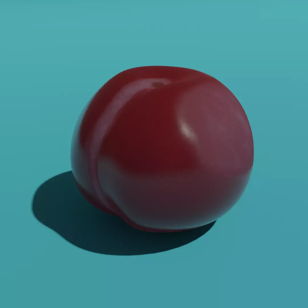 Plum Model cherry Low-poly 3D model_0