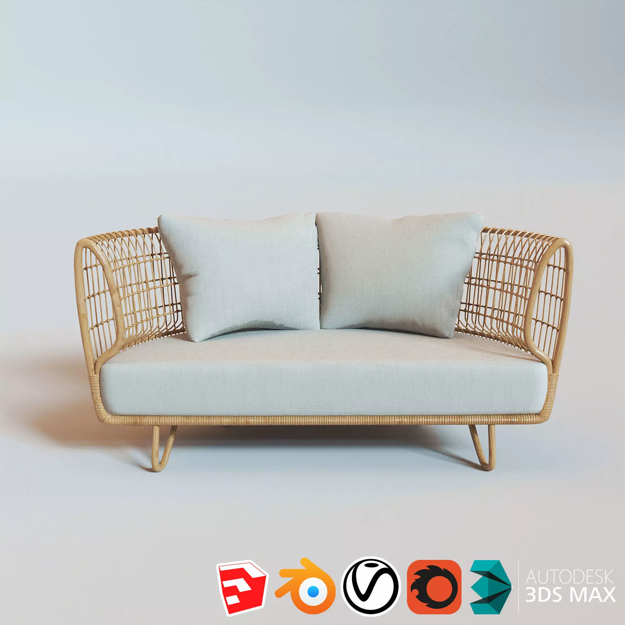 RATTAN CHAIR - MAX SKP BLEND 3D model