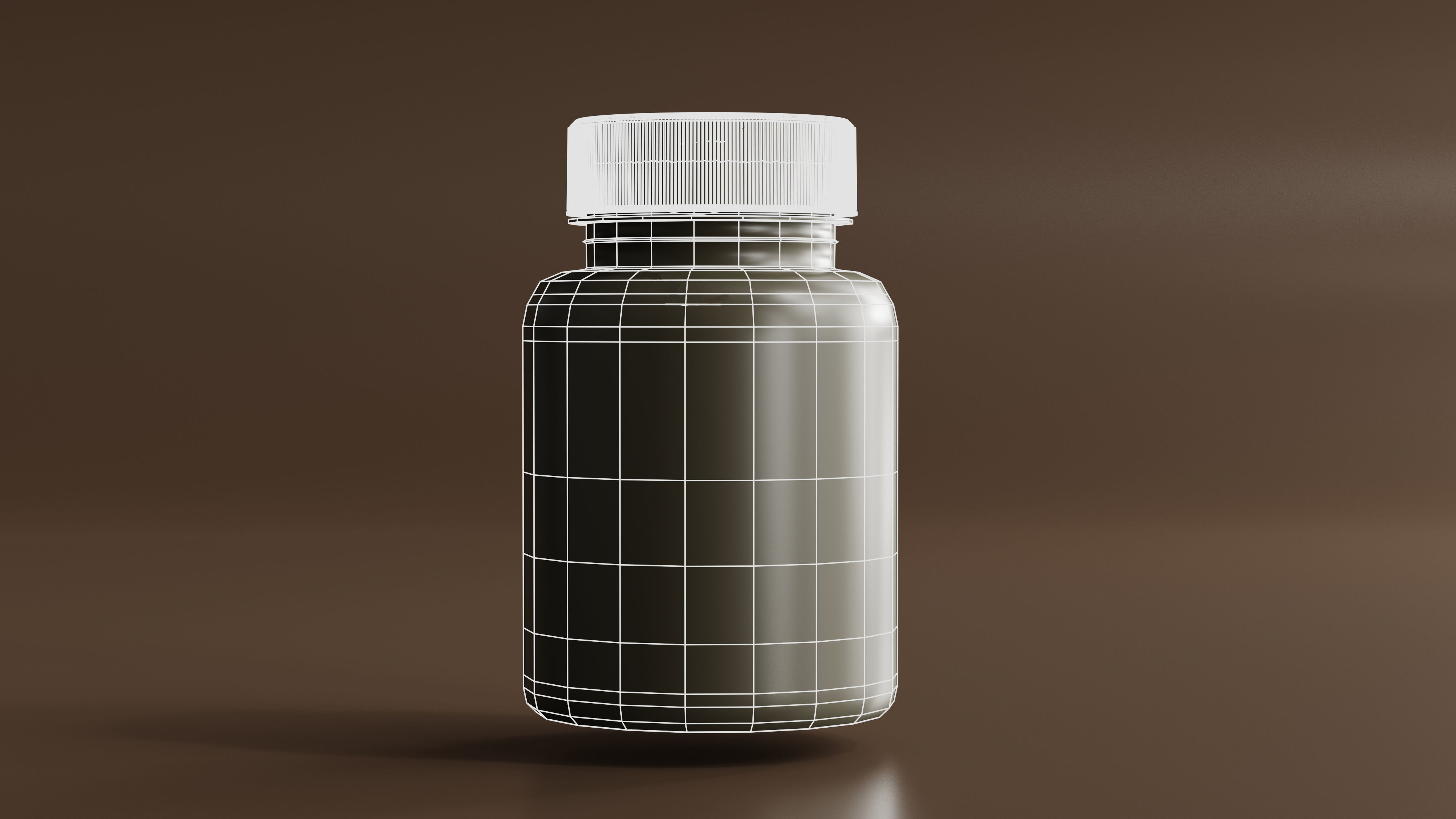 Amber Glass Bottle 3D model_9