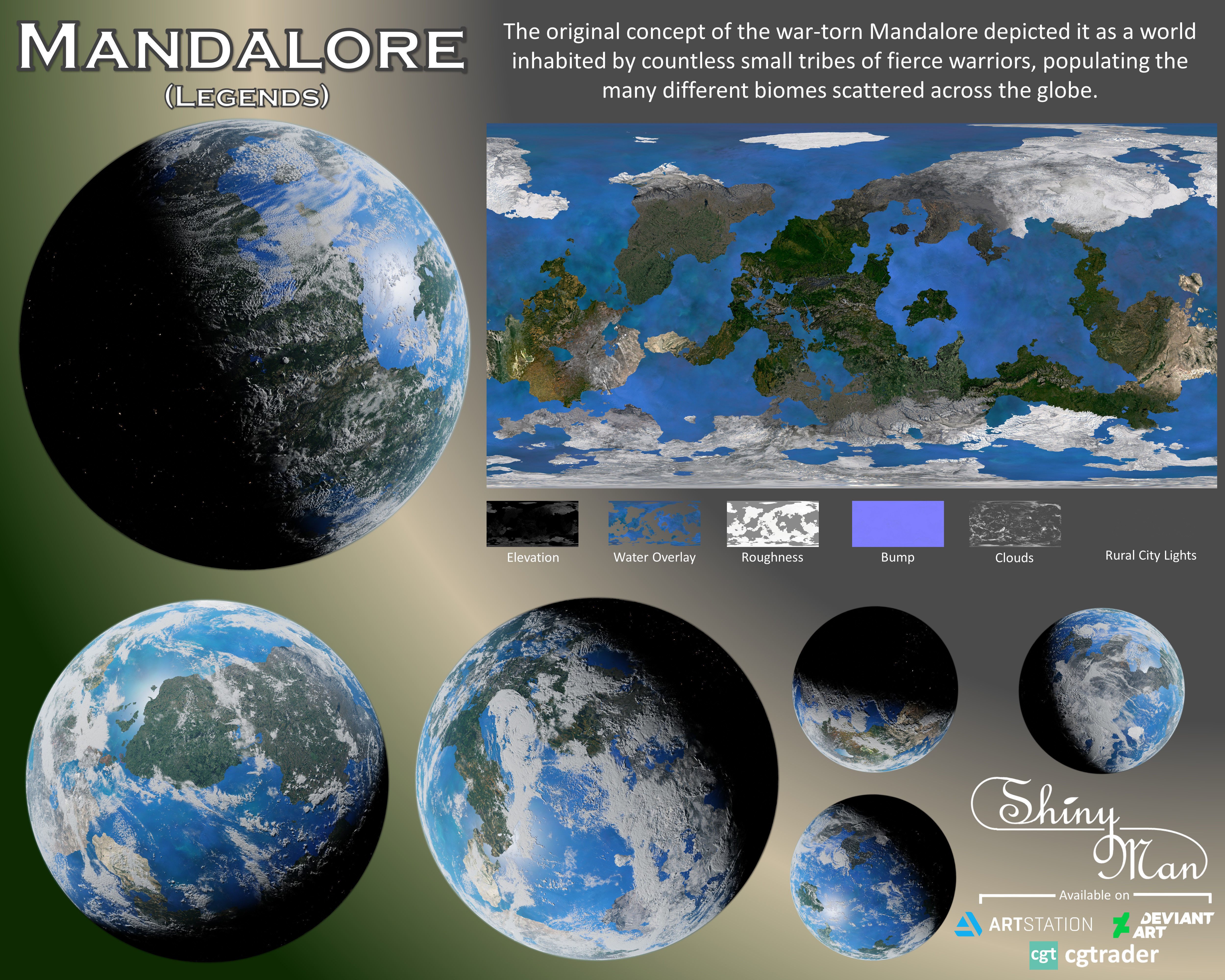 Mandalore Legends - 16k Star Wars Planet Texture 3D model_1