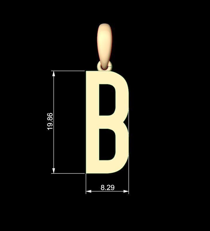 Initial Letters Pendant Cactron B 3D print model_5