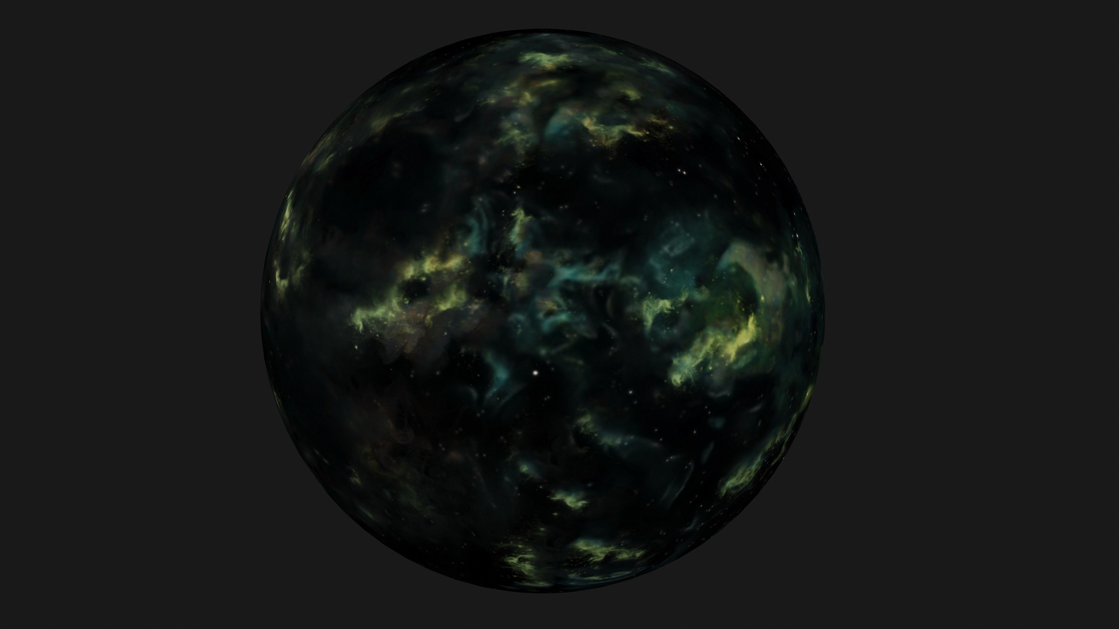 HDRI Epic Panoramic Sky - 360 starfield - epic green aurora 014 Low-poly 3D model_9