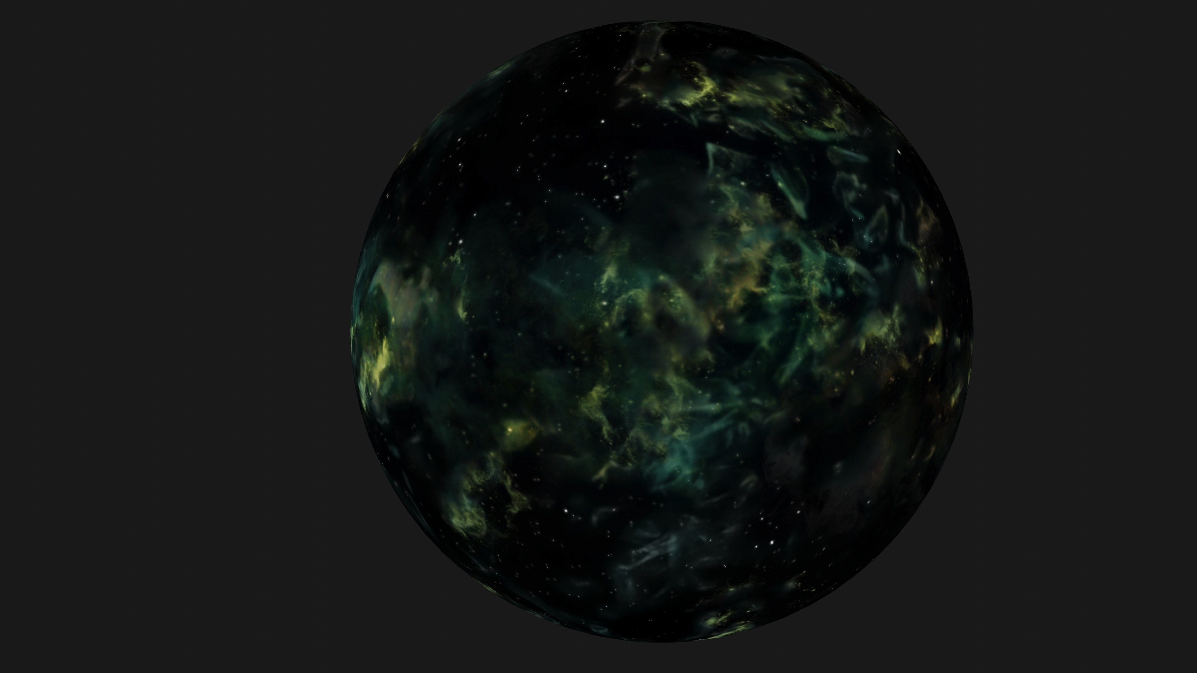 HDRI Epic Panoramic Sky - 360 starfield - epic green aurora 014 Low-poly 3D model_1