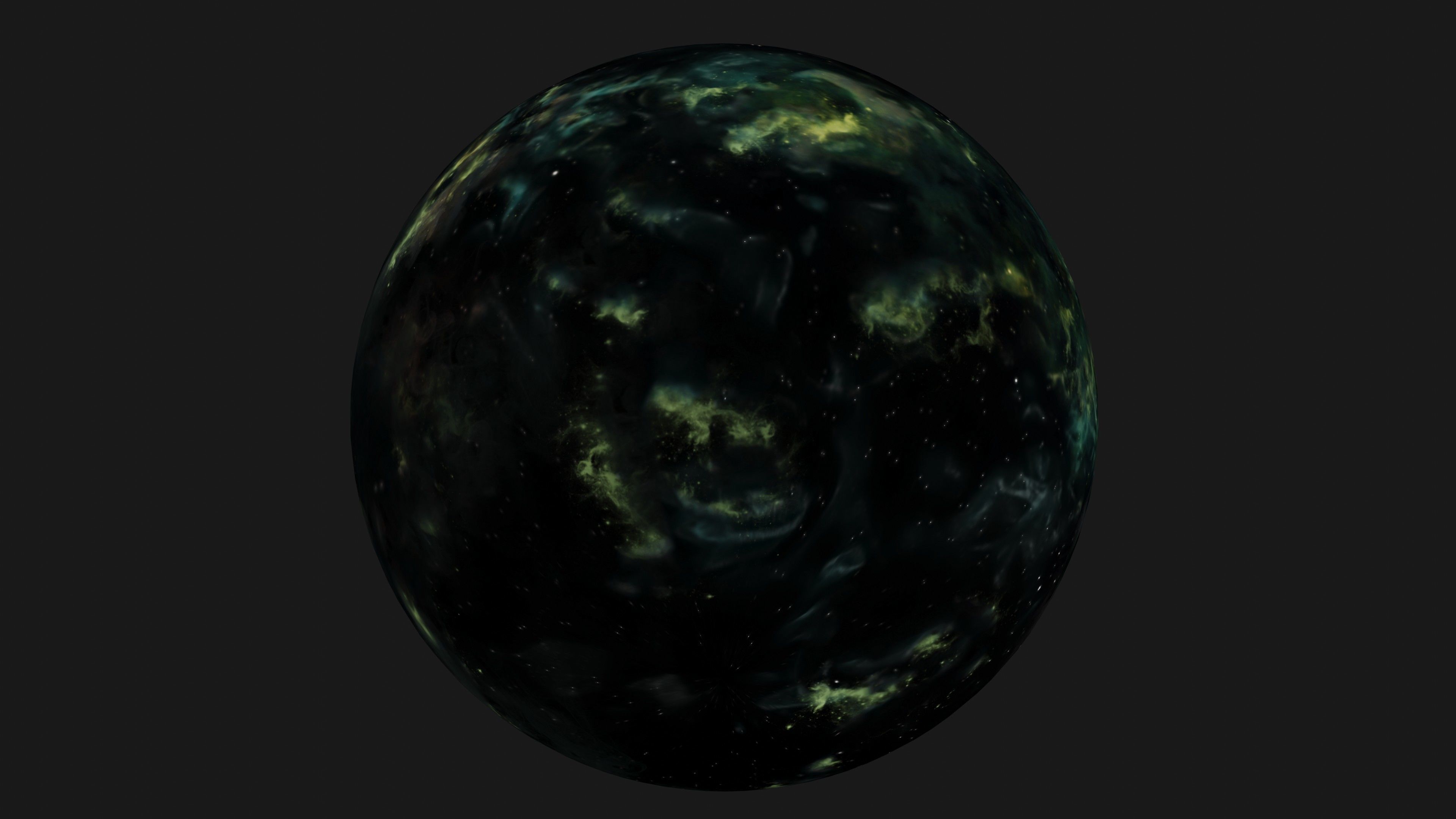 HDRI Epic Panoramic Sky - 360 starfield - epic green aurora 014 Low-poly 3D model_12