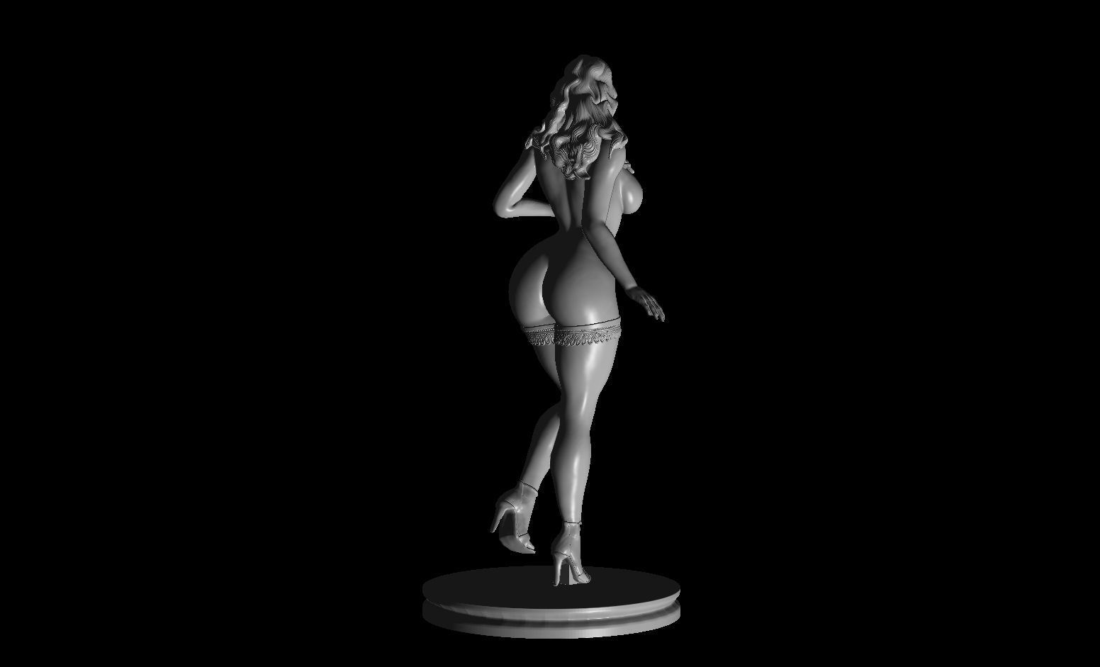 Erotic high quality figure Voluptuous Jasmine 3D print model_6