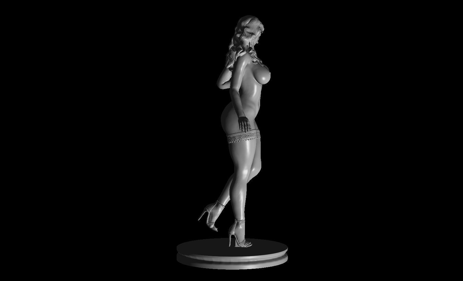 Erotic high quality figure Voluptuous Jasmine 3D print model_5