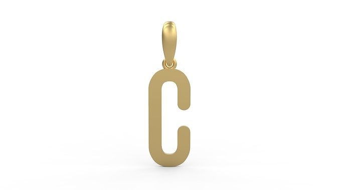 Initial Letters Pendant Cactron C 3D print model