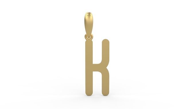 Initial Letters Pendant Cactron K 3D print model