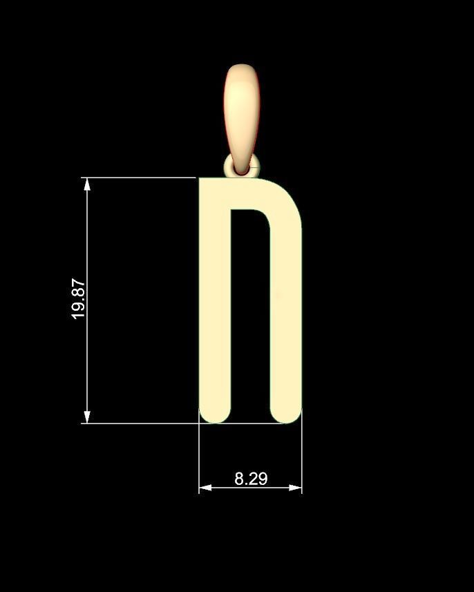 Initial Letters Pendant Cactron N 3D print model_4