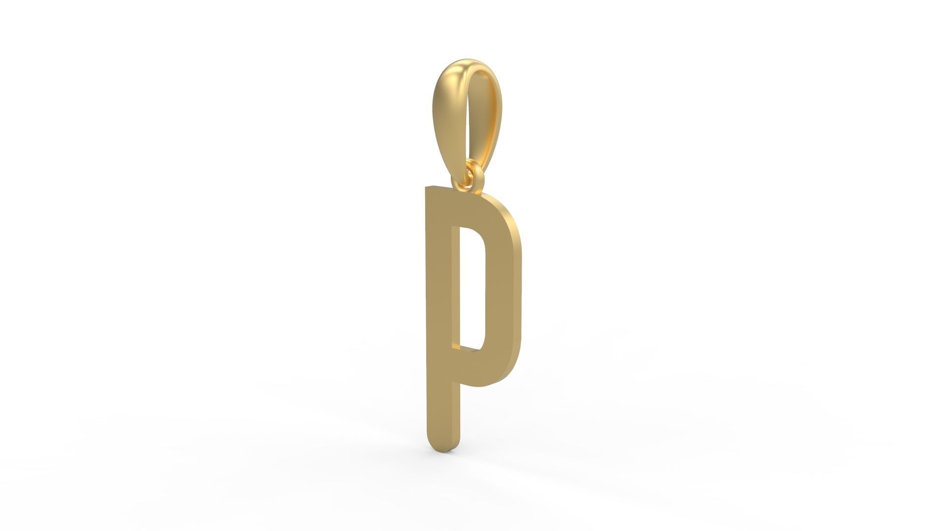 Initial Letters Pendant Cactron P 3D print model_1
