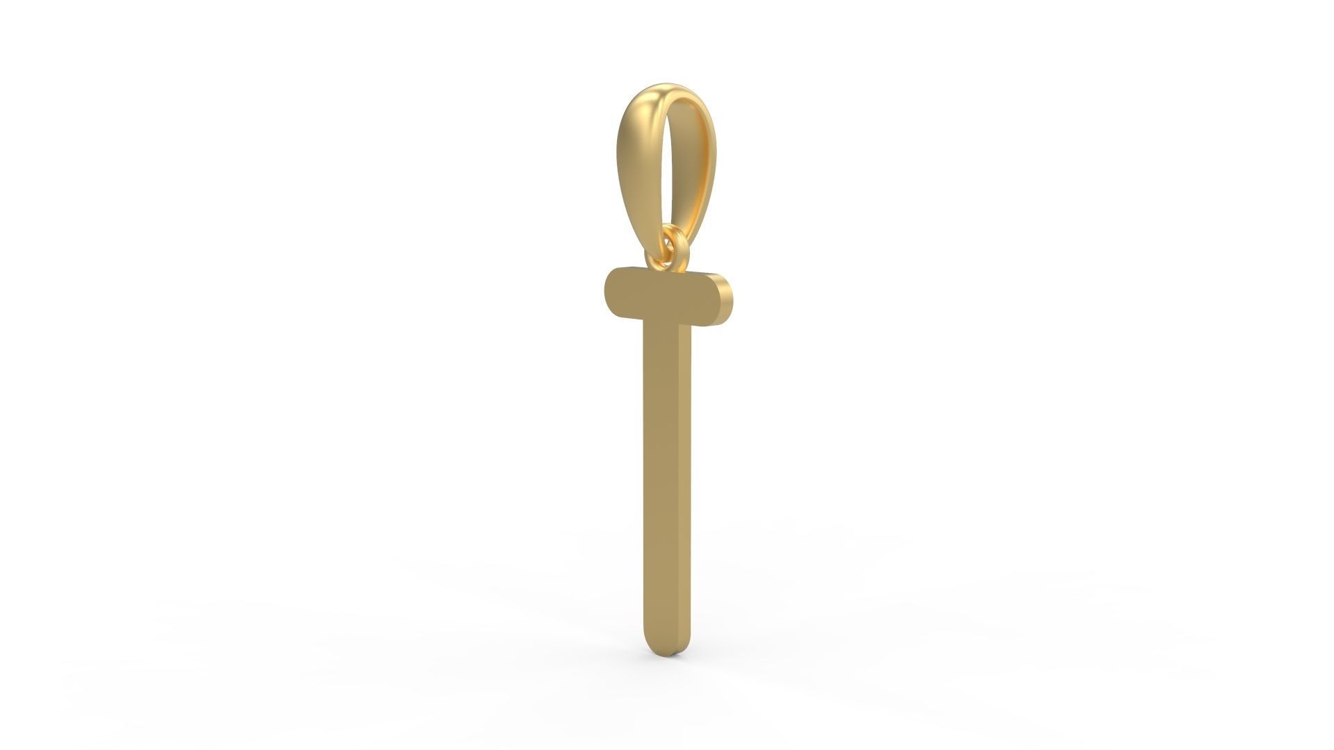 Initial Letters Pendant Cactron T 3D print model_1