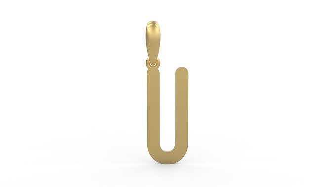 Initial Letters Pendant Cactron U 3D print model