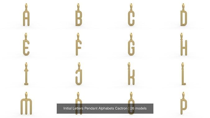 Initial Letters Pendant Alphabets Cactron 3D Model Collection