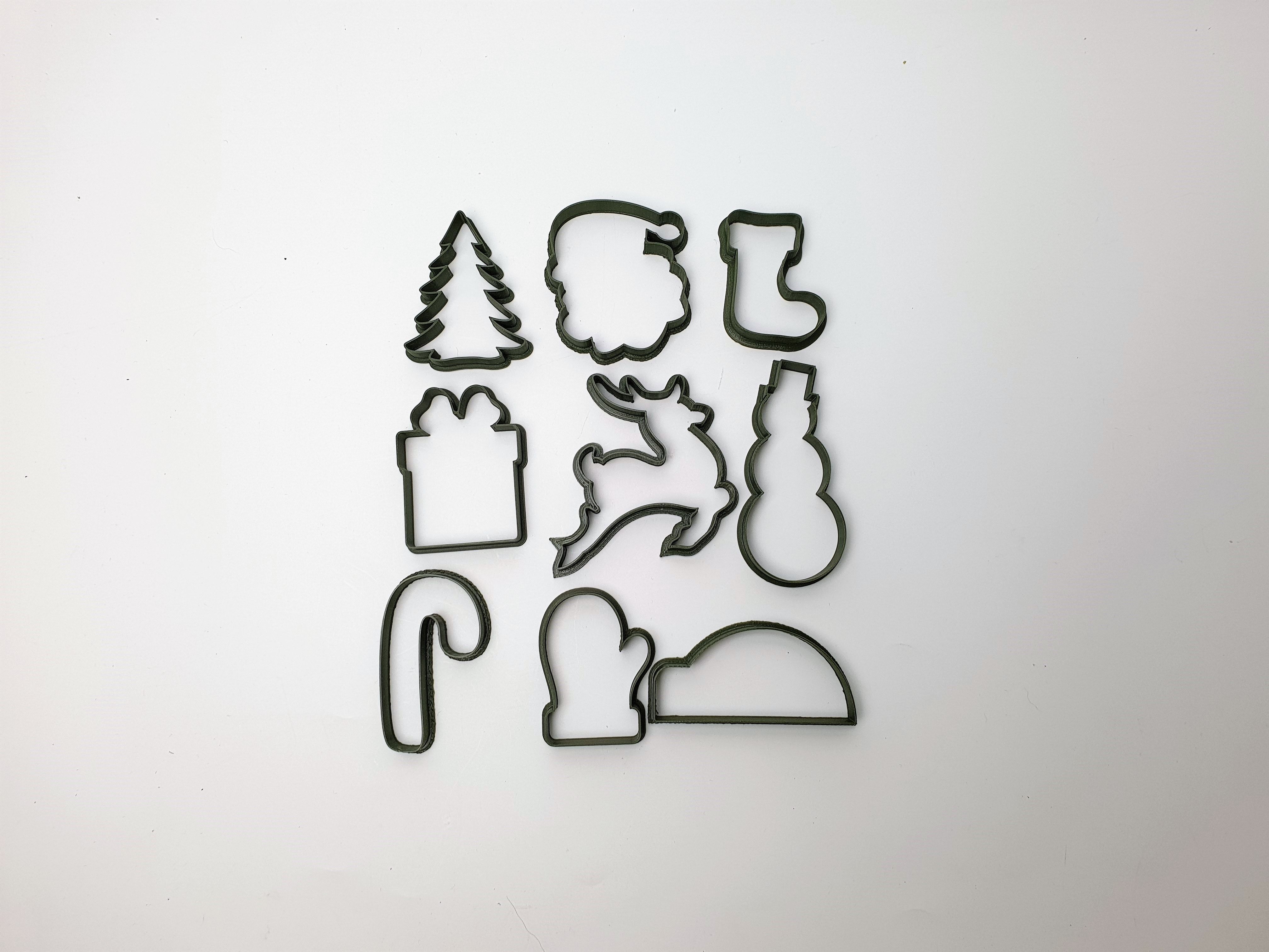 Set of 9 Christmas cookie cutters 3D print model_1