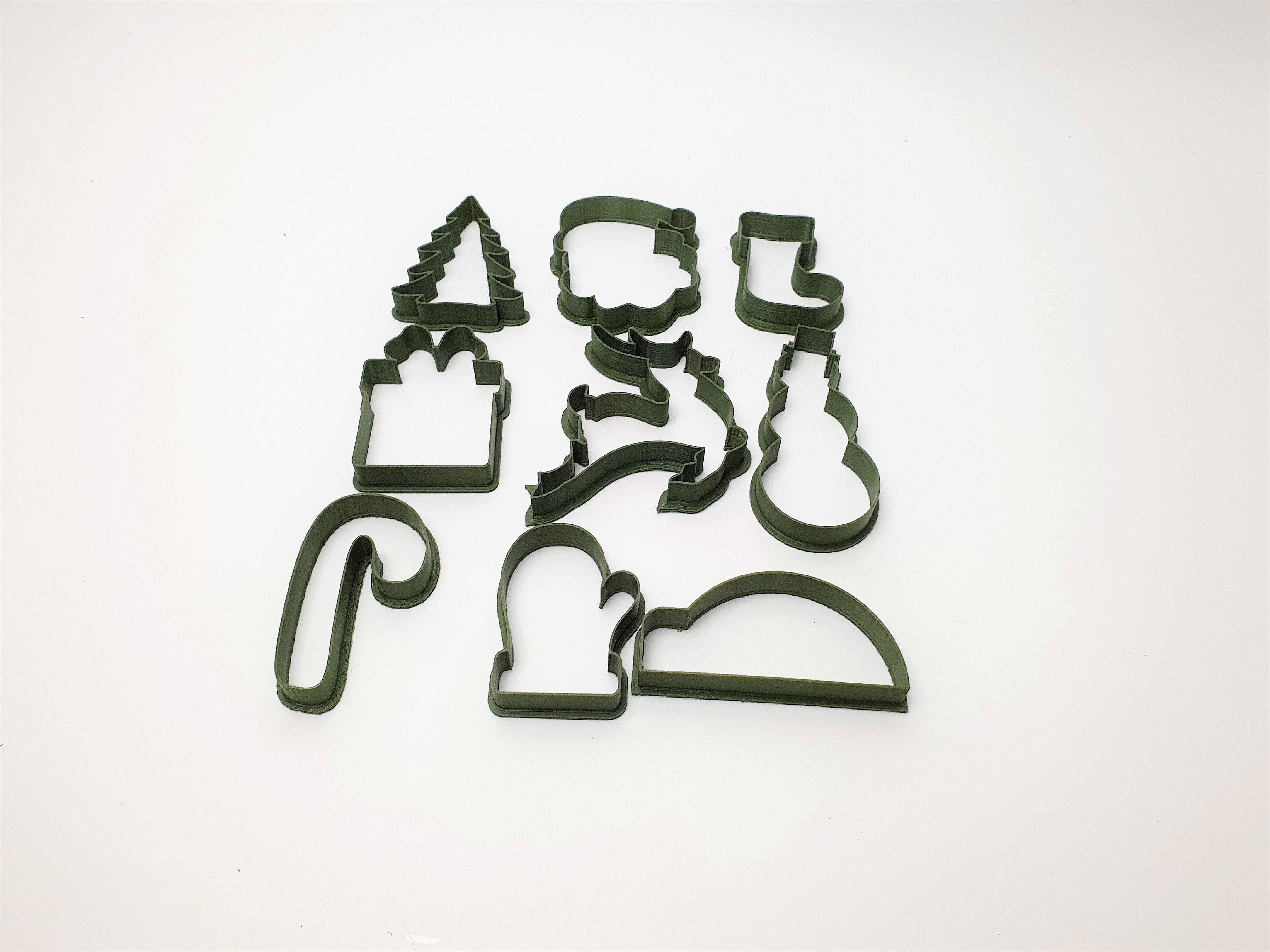 Set of 9 Christmas cookie cutters 3D print model_2