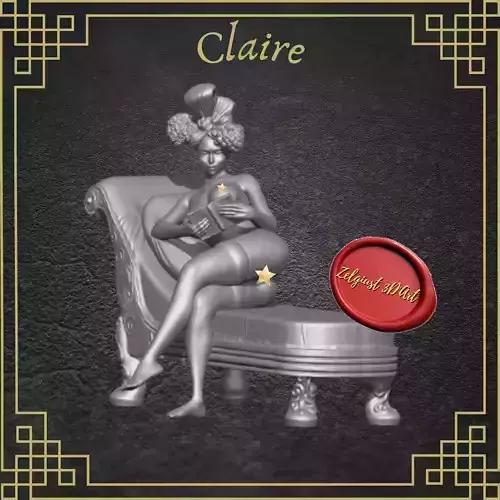 Erotic high quality figure Claire and the couch 3D print model