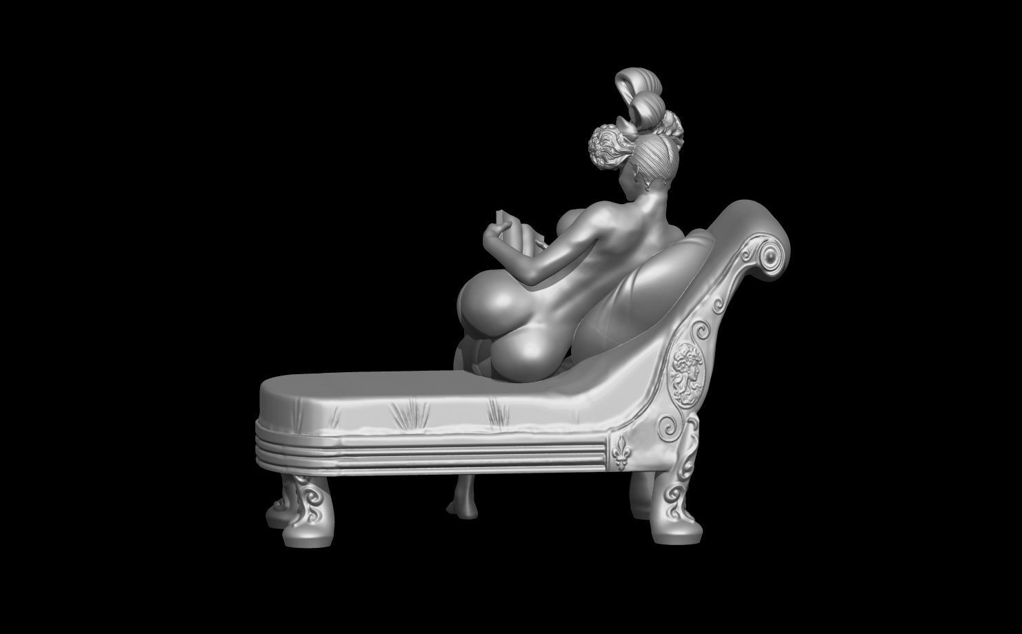 Erotic high quality figure Claire and the couch 3D print model_4